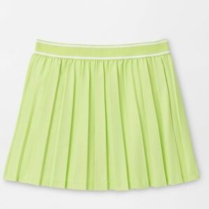Peter Millar Chartreuse Pleated Mini Skirt
